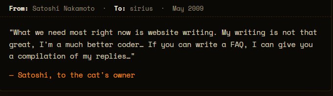 2009 email from Satoshi Nakamoto to sirius, asking for help building a website and FAQ
